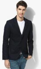 Tom Tailor Navy Blue Solid Regular Fit Jackets & Blazer men