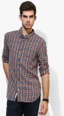 Tommy Hilfiger Blue Checked Regular Fit Casual Shirt men