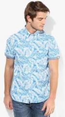 Tommy Hilfiger Blue Printed Regular Fit Casual Shirt men