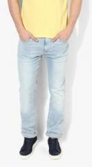 Tommy Hilfiger Blue Washed Mid Rise Regular Fit Jeans men