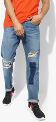 Tommy Hilfiger Blue Washed Mid Rise Straight Fit Jeans men