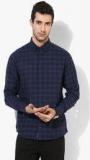 Tommy Hilfiger Navy Blue Checked Regular Fit Casual Shirt men