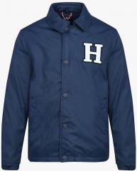 Tommy Hilfiger Navy Blue Solid Winter Jacket boys