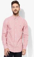 Tommy Hilfiger Pink Checked Regular Fit Casual Shirt men