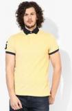 Tommy Hilfiger Yellow Solid Polo T Shirt men