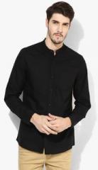 Topman Black Solid Regular Fit Casual Shirt men