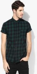 Topman Green Checked Casual Shirt men