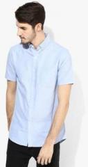 Topman Light Blue Solid Regular Fit Casual Shirt men