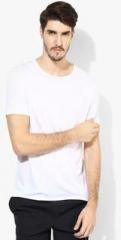 Topman White Solid Regular Fit Round Neck T Shirt men