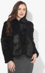 Topshop Black Solid Winter Jacket women