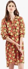 Topshop Marigold Print Belted Shirt Dress With Belt women