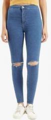 Topshop Pretty Blue Ripped Joni Jeans women