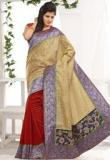 Touch Trends Beige Embroidered Saree Women