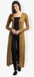 Trend Arrest Brown Solid Open Front Shrug Women