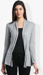 Trend Arrest Grey Solid Open Front Shrug women