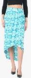 Trend Arrest Light Blue Printed Tulip Skirt Women