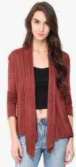 Trend Arrest Maroon Solid Shrug women