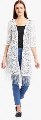 Trend Arrest White Self Design Shrug women