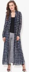 Trendy Divva Navy Blue Checked Shrug women