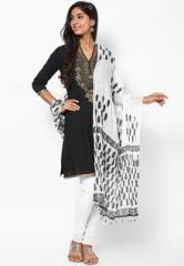 Tripti Cotton White Printed Dupatta women