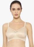 Triumph Beige Self Design Non Padded T Shirt Bra women