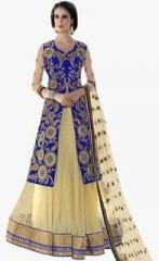 Triveni Sarees Beige Embellished Lehenga women