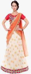 Triveni Sarees Off White Embroidered Lehenga women