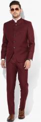 True Blue Maroon Solid Suit men