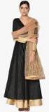 Truebrowns Black Solid Kurta With Skirt & Dupatta women