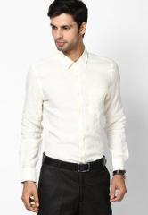 Turtle Solid Off White Formal Shirt men