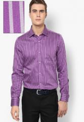 Turtle Striped Purple Formal Shirt men