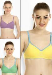 Tweens Of 3 Multicoloured Full Coverage Padded T Shirt Bra Pack women