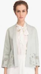 Twelve Am:pm Grey Solid Summer Jacket women