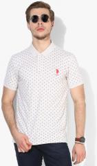 U S Polo Assn Beige Printed Polo Collar T shirt men