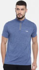 U S Polo Assn Blue Solid High Neck T Shirt men