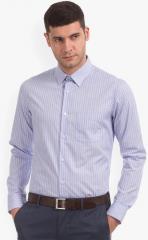 U S Polo Assn Blue Solid Regular Fit Formal Shirt men