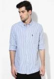 U S Polo Assn Blue Striped Regular Fit Casual Shirt men