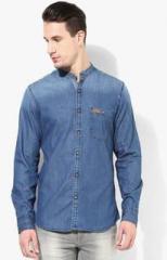 U S Polo Assn Blue Washed Casual Shirt men