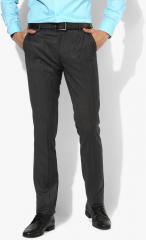 U S Polo Assn Dark Grey Checked Regular Fit Formal Trouser men