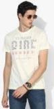 U S Polo Assn Denim Co Cream Printed Round Neck T shirt men