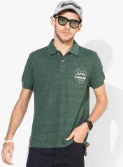 U S Polo Assn Denim Co Green Printed Polo Collar T shirt men