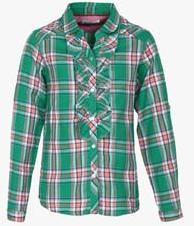 U S Polo Assn Green Checked Casual Top girls