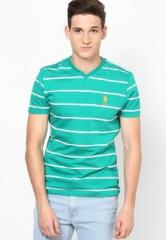 U S Polo Assn Green V Neck T Shirt men