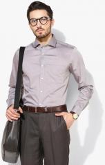 U S Polo Assn Grey Solid Regular Fit Formal Shirt men