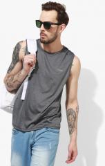 U S Polo Assn Grey Solid Round Neck T Shirt men