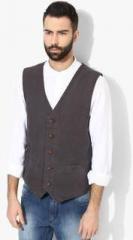 U S Polo Assn Grey Solid Waistcoat men