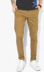 U S Polo Assn Khaki Solid Regular Fit Chinos men