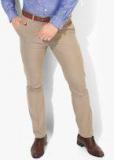 U S Polo Assn Khaki Solid Regular Fit Formal Trouser men