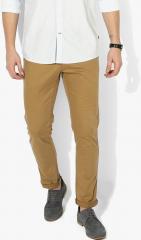 U S Polo Assn Khaki Solid Slim Fit Chinos men