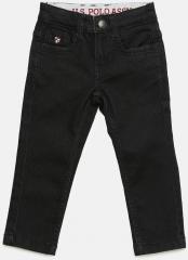 U S Polo Assn Kids Black Regular Fit Mid Rise Clean Look Jeans boys